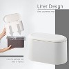 Aoibox Mini Trash Can with Lid, Small Desk Wastebasket, Countertop Garbage Bin, Tiny Trash Can for Office, Bathroom, White, Includes 3 Roll Bags - 2 of 4