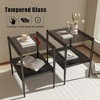 Ridstar Set of 2 Modern Rectangle End Table with Tempered Glass Tabletop For Living Room-Gray - 4 of 4