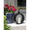 Pacific Accents Oil Rubbed Bronze Greenwich Lantern with Resin Timer Pillar Flameless Candle - 2 of 3