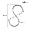 Unique Bargains Stainless Steel Kitchen Room Office Multiple Uses S Shape Hook 8 Pcs - 2 of 3