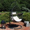 Sunnydaze Outdoor Resin Wicker Patio Caroline Lounge Hanging Basket Egg Chair with Cushions - 2pc - 4 of 4