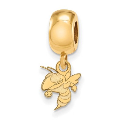 Black Bow Jewelry 14k Yellow Gold Plated Sterling Silver Georgia Tech Yellow Jackets NCAA Bead Charm