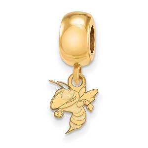 Black Bow Jewelry 14k Yellow Gold Plated Sterling Silver Georgia Tech Yellow Jackets NCAA Bead Charm - 1 of 3