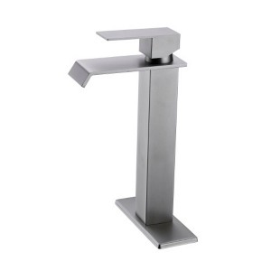 Modern Single Handle Vanity Sink Faucet with Relaxing Waterfall Spout Design - 1 of 4
