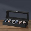 6-Slot Watch Box, Large Glass Lid Watch Organizer - 3 of 3