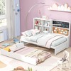 Whisen Daybed with Storage Shelves, Blackboard, Cork board, USB Ports and Twin Size Trundle - 2 of 4