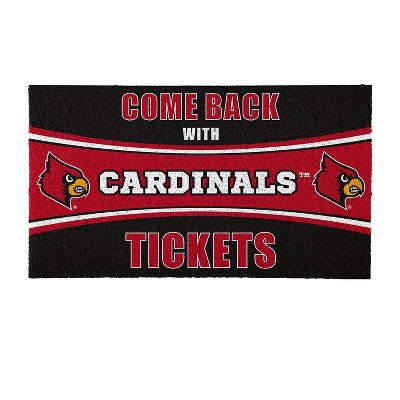 Evergreen Come Back with Tickets University of Louisville 28" x 16" Woven PVC Indoor Outdoor Doormat