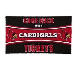 Evergreen Come Back with Tickets University of Louisville 28" x 16" Woven PVC Indoor Outdoor Doormat - 1 of 4