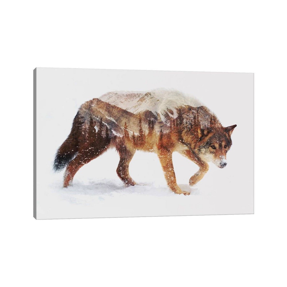 Photos - Other Decoration 12" x 18" x 1.5" Arctic Wolf by Andreas Lie Unframed Wall Canvas - iCanvas