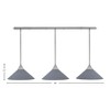 Toltec Lighting Stem 3 - Light Chandelier in  Brushed Nickel with 16" Gray Matrix Shade - 2 of 2