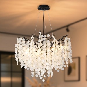 BAOURE Modern Black Tree Branch Chandelier 6-lights, 18.11in Linear Pendant Light Fixture for Dining Living Room Entryway Foyer Stairway Bedroom - 1 of 4