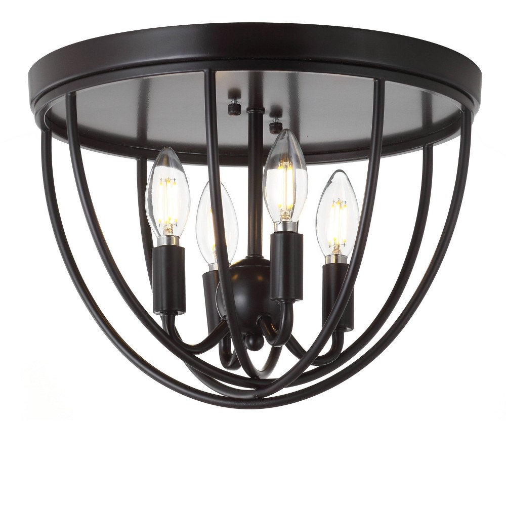 Photos - Chandelier / Lamp 13.75" LED Metal Flush Mount Oil Rubbed Bronze - Jonathan Y