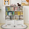 Toy Storage Organizer with 2 Movable Drawers, Multi-Functional 7 Shelf Kids Bookcase with 2 Hooks - 2 of 4
