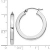 Black Bow Jewelry 3.25mm, Sterling Silver, Hollow Square Hoops - 25mm (1 Inch) - 4 of 4