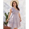 Plus Size Sleeveless Summer Dress for Women Ruffle Smocked Dress V Neck Babydoll Dress - 4 of 4