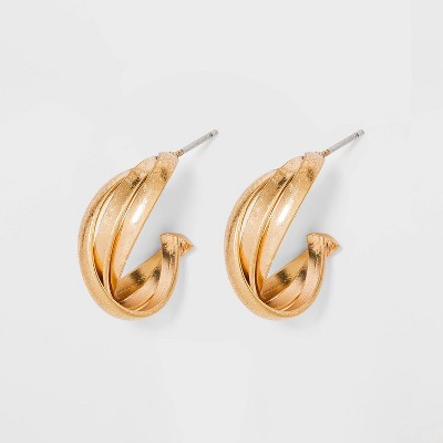 Braided Hoop Earrings - Universal Thread™ Gold