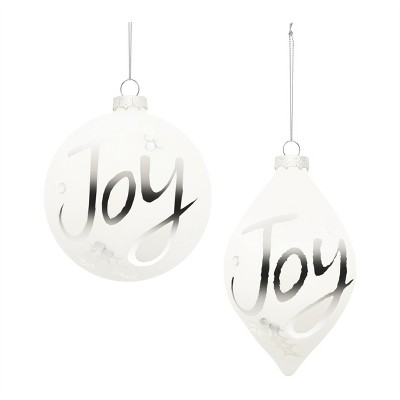Frosted Glass Joy Ornament (Set of 6)