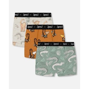 Deux par Deux Boy Printed Organic Cotton Boxer Shorts (Pack Of 3) Multicolored - 1 of 4