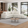 86.6" Convertible L-Shaped Sectional Sofa with Pull-Out Sofa Bed, Movable Ottoman, USB Ports & Cup Holders - 2 of 4