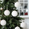 25Pcs Flocked Christmas Ball Ornaments Set - Vintage Velvet Texture, Multi-Functional Holiday Decor - 3 of 4