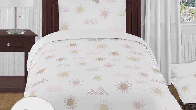 Sweet Jojo Designs Girl Baby Crib Bedding Set - Desert Sun Pink and Beige 4pc, 2 of 8, play video