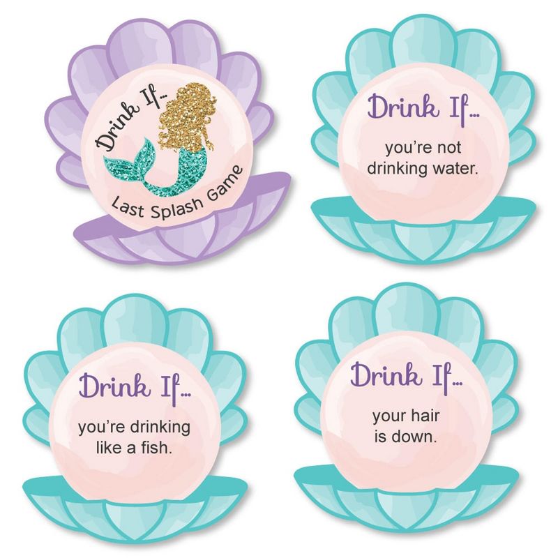 Big Dot of Happiness Drink If Game - Trading The Tail For A Veil - Mermaid Bachelorette Party or Bridal Shower Game Cards - 24 Count, 1 of 5