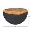 Storied Home Decorative Handmade Paper Mache Bowl with Wicker Rim, Black and Natural - 2 of 3