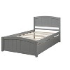 NicBex Twin Size Wood Platform Bed Frame with Headboard and Footboard,Under Bed Storage,Easy Assembly,White/Espresso/Gray - 4 of 4