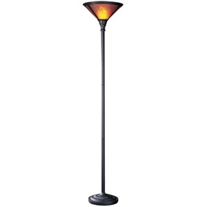 Cal Lighting 150W 3 Way Torchiere W/Mica Shade - Rust - 1 of 2