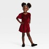 Toddler Girls' Velour Dress - Cat & Jack™ Dark Red - 3 of 3
