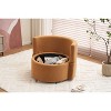 Kumasinova 360°Swivel Accent Chair Round Sofa Chair with 3 Pillows,31.5"Oversized Fluffy Teddy Barrel Chair for Living Room,250lbs Max - 2 of 4
