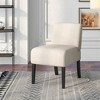 Tangkula Armless Accent Chair w/ Rubber Wood Legs Modern Vanity Chair for Bedroom - image 3 of 4