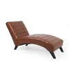 GDFStudio Metter Contemporary Faux Leather Channel Stitch Chaise Lounge - 2 of 4