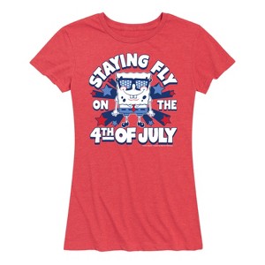 Women's - SpongeBob SquarePants - Fly on the 4th of July Short Sleeve Graphic T-Shirt - 1 of 4