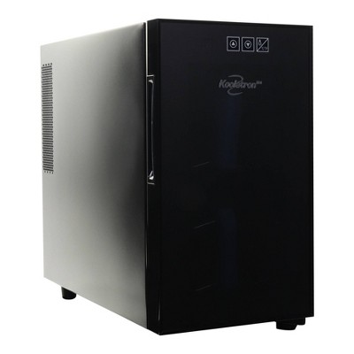 Compact Stainless Steel Thermoelectric 8-Bottle Wine Cooler with Glass Door