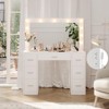 Vanity Desk with Mirror, LED Lights and Power Outlet Makeup Vanity Table with 7 Drawers Dressing Table - 2 of 4
