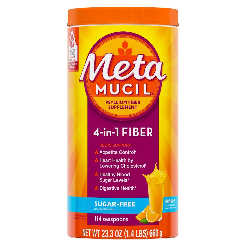 Metamucil Psyllium Fiber Supplement Sugar Free Powder - Orange, 1 of 8