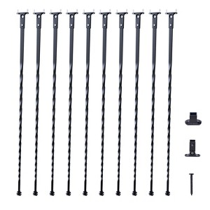 VEVOR Staircase Metal Balusters, 44'' x 1/2" Galvanized Steel Decorative Banister Spindles, 10 Pack Deck Baluster with Hollow Twists - 1 of 4