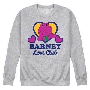 Men's - Mattel - Barney Love Club Hearts Graphic Fleece Sweatshirt - 1 of 4