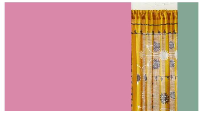 2pk Light Filtering Doorway Embroidery Window Curtain Panels Gold - Opalhouse™ designed with Jungalow™, 2 of 10, play video