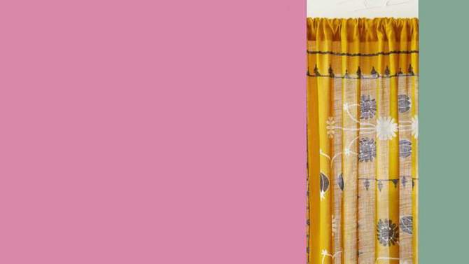 2pk Light Filtering Doorway Embroidery Window Curtain Panels Gold - Opalhouse™ designed with Jungalow™, 2 of 10, play video