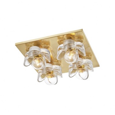Mitzi Shea 4 - Light Flush Mount in  Aged Brass