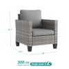 Sonkuki 2PCS Patio Single Sofas Outdoor Wicker Rattan Furniture Set w/ Soft Cushions for Garden Yard Porch - 2 of 4