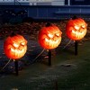 Joyfy 3 Pcs Halloween Pumpkin Pathway Lights Jack-O-Lantern Outdoor Decorations for Party Porch Yard Lawn Garden Prop Haunted House - 2 of 4