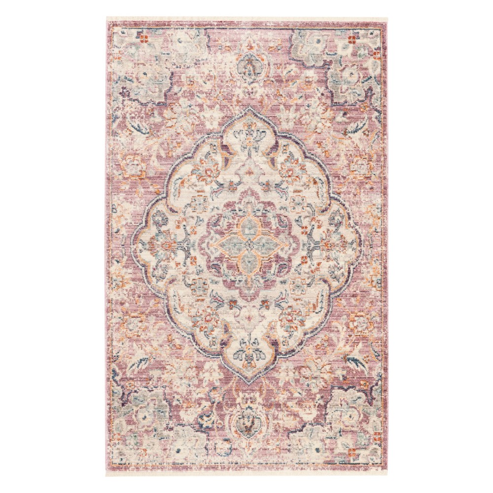3'x5' Cream/Rose Medallion Loomed Accent Rug - Safavieh