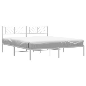 vidaXL Metal Bed Frame, Bed Base with Headboard, Bedstead for Bedroom Living Room, Mattress Foundation - 1 of 4