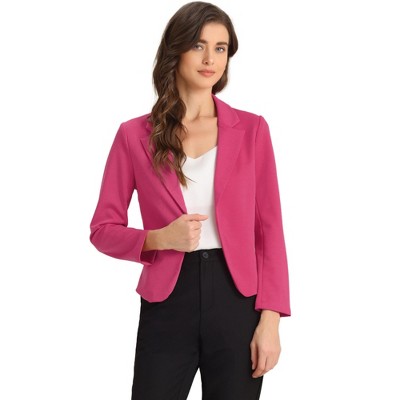 INSPIRE CHIC Women's Business Casual Open Front Fully Lined Crop Suit Jacket