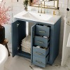 30" Freestanding Bathroom Vanity with Ceramic Sink and 3 Drawers,Solid Wood Storage Cabinet for Small Spaces-The Pop Home - 3 of 4