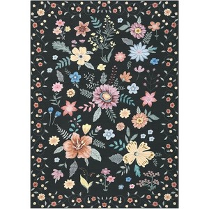 homfan Washable Area Rug Boho Floral Rugs for Living Room, Soft Low Pile Non Shedding Floor Carpet with Low Pile for Kitchen Dining Bedroom Nursery - 1 of 4