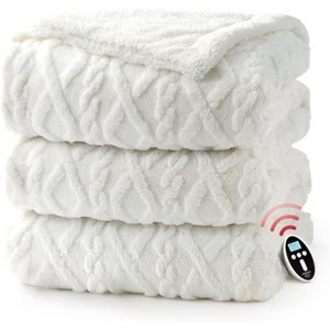 Acekool Wireless Heated, Fast Heating, 10 Settings, Soft Plush Blanket, Machine Washable - 1 of 4
